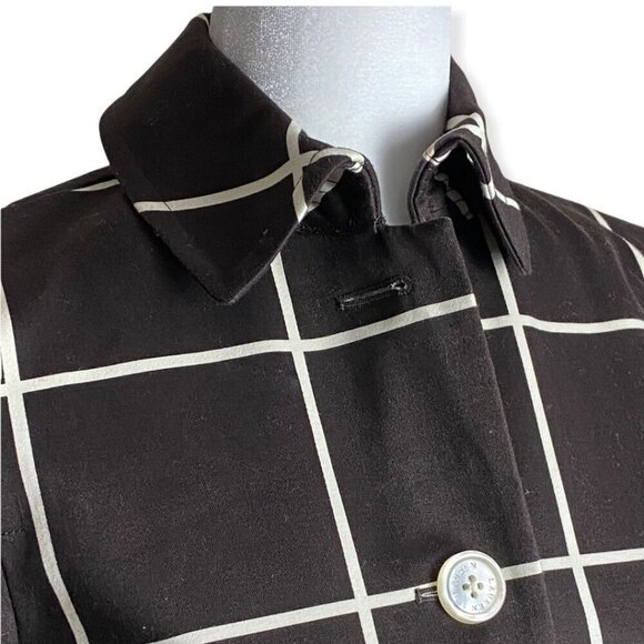 LAUREN Ralph Lauren Chocolate Brown Grid Print Blazer Jacket Lagenlook Sz P/P XS - Picture 5 of 9